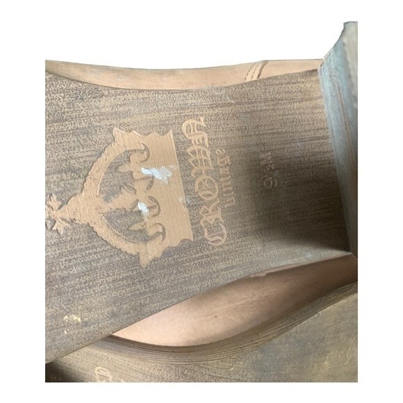 Crown Vintage Perforated Laser Cut Leather Ankle Boots Women's Size 9.5 Western - Picture 12 of 12